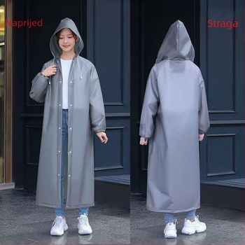 Unisex kišni pončo, EVA tkanina, potpuno pokrivanje tijela, debeli materijal, otporan na vjetar, za odrasle i planinarenje