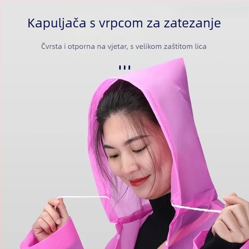 Unisex kišni pončo, EVA tkanina, potpuno pokrivanje tijela, debeli materijal, otporan na vjetar, za odrasle i planinarenje