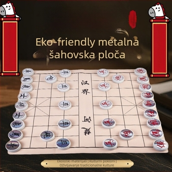 Stolna šahovska poklon kutija s metalnom ladicom za pohranu, moderan kreativni uredski dodatak, silikonske šahovske figure za uzrast 14+