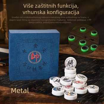 Stolna šahovska poklon kutija s metalnom ladicom za pohranu, moderan kreativni uredski dodatak, silikonske šahovske figure za uzrast 14+