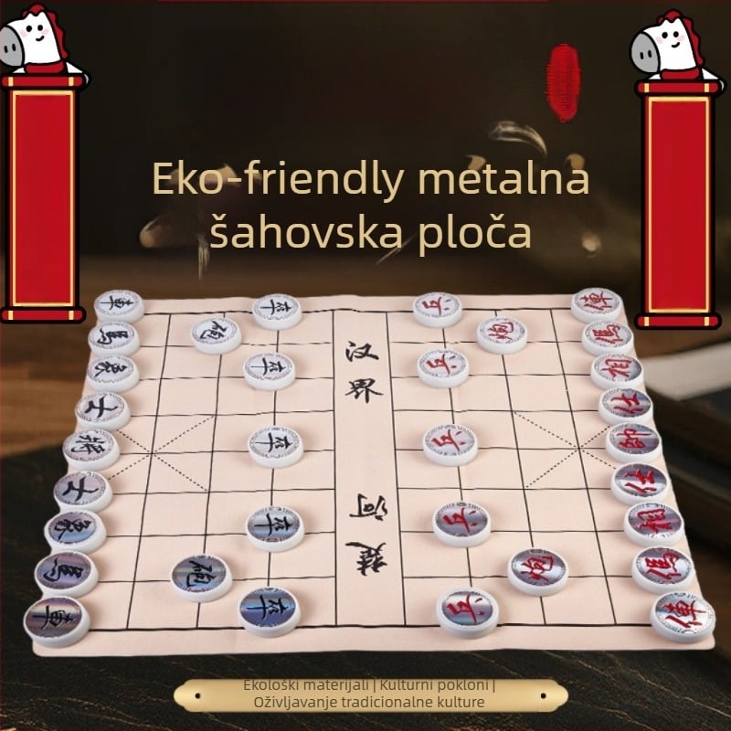 Stolna šahovska poklon kutija s metalnom ladicom za pohranu, moderan kreativni uredski dodatak, silikonske šahovske figure za uzrast 14+