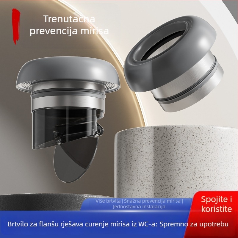 Zaptivni prsten za WC flange, 304 nehrđajući čelik, Anti-odor, Odvodnja, Protiv povratnog toka