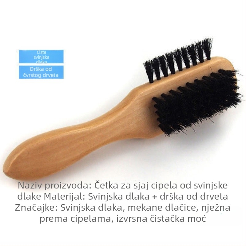 Četka za cipele od čistih svinjskih dlaka, ne oštećuje cipele, četka za čišćenje cipela, mekane dlake, kućna višestruka četka
