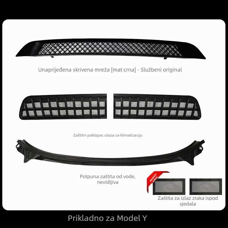 Tesla Model Y Nova verzija Insekt-propustna mreža za haubu i zaštita dovoda zraka (ABS)