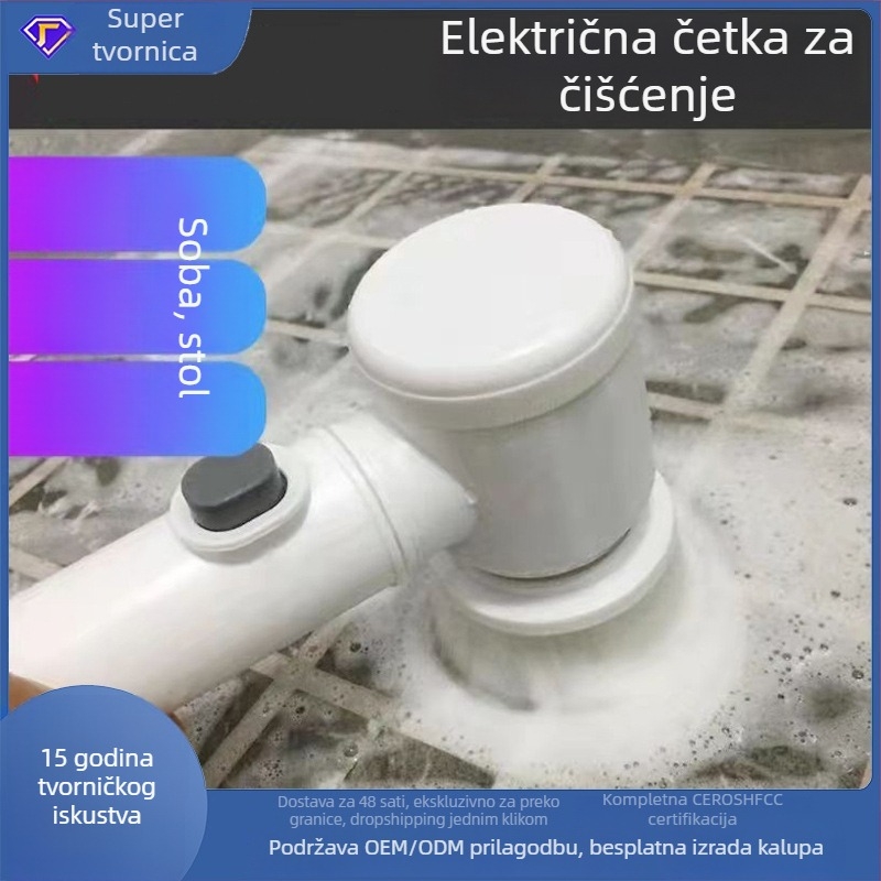 Bežična električna četka za čišćenje kupaonice i kuhinje, višenamjenski alat za zdjele i cipele