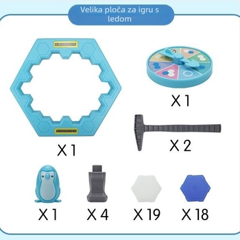 Xunbei Pingvinski Ice-Breaker društvena igra za djecu, dva igrača - plastična unutarnja interaktivna igra s puzzleom za uzrast 4-6 godina, razvija koordinaciju ruka-oko i komunikaciju roditelj-dijete