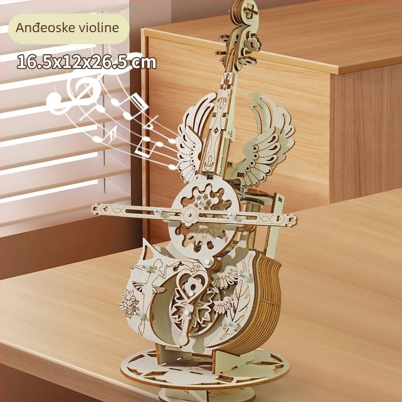 Drvena puzzle kutija s violoncelom i violom – DIY, graviranje