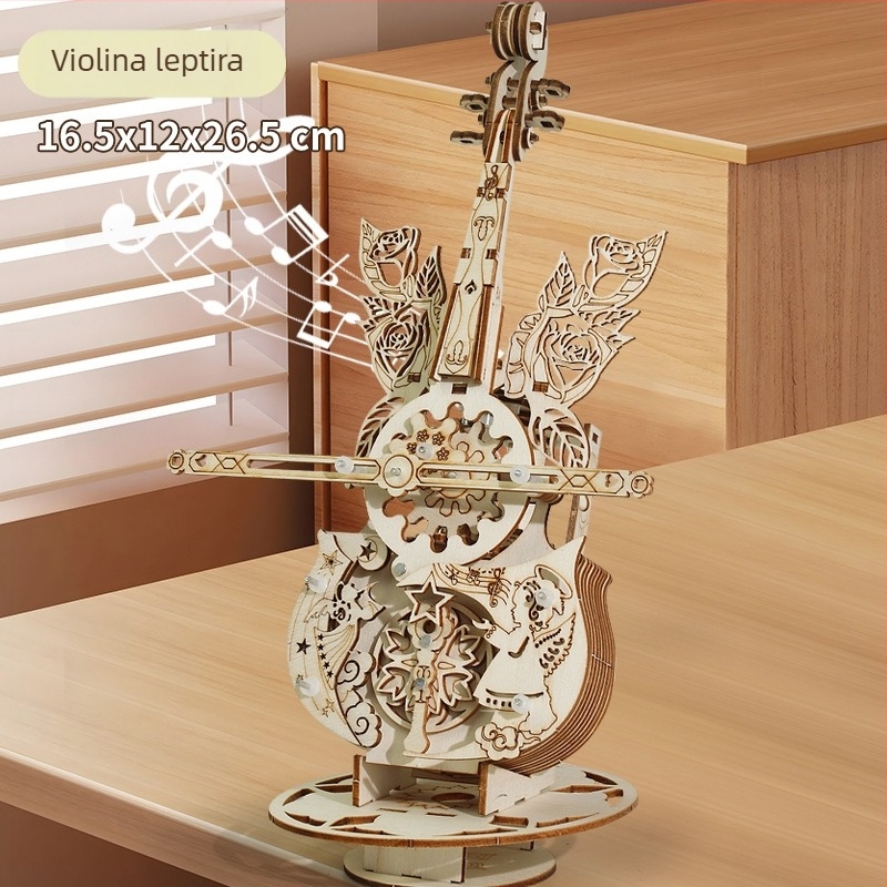 Drvena puzzle kutija s violoncelom i violom – DIY, graviranje