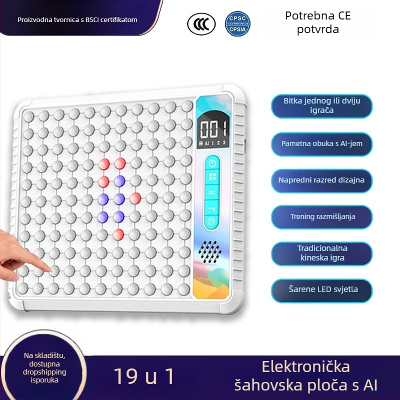 AI-pogonjena elektronička ploča šah – višestruka s Go, Gomoku, Dama, X i O – edukativna igračka za sve uzraste