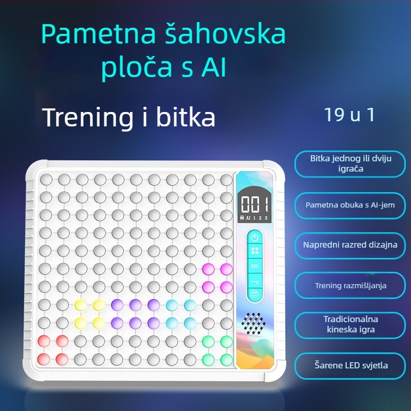 AI-pogonjena elektronička ploča šah – višestruka s Go, Gomoku, Dama, X i O – edukativna igračka za sve uzraste