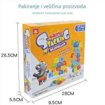 Kula slonova: Stona logička igra za djecu 4–6 godina – plastika, potiče razvoj inteligencije, manualnu aktivnost, koordinaciju ruka-oca, interakciju roditelj-djetetu