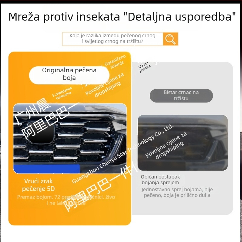 Dekorativna traka za prednju rešetku Honda CR-V, zaštita od insekata, ABS materijal