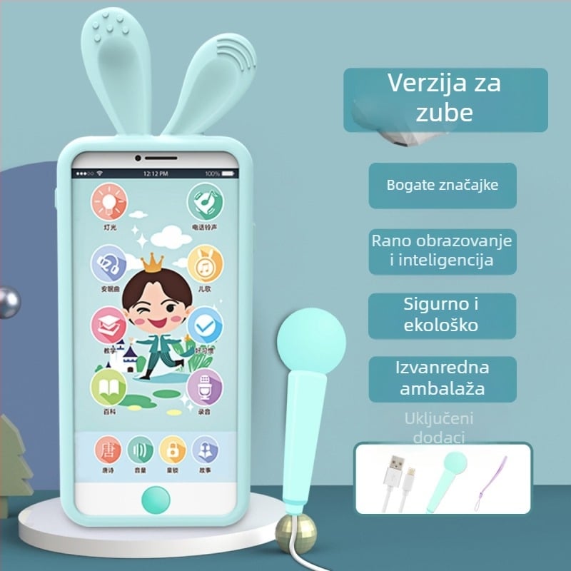 Punjačka bebi telefonska igračka s dodirnim zaslonom – rana edukacija, snimanje, glazba, interakcija roditelj-dijete