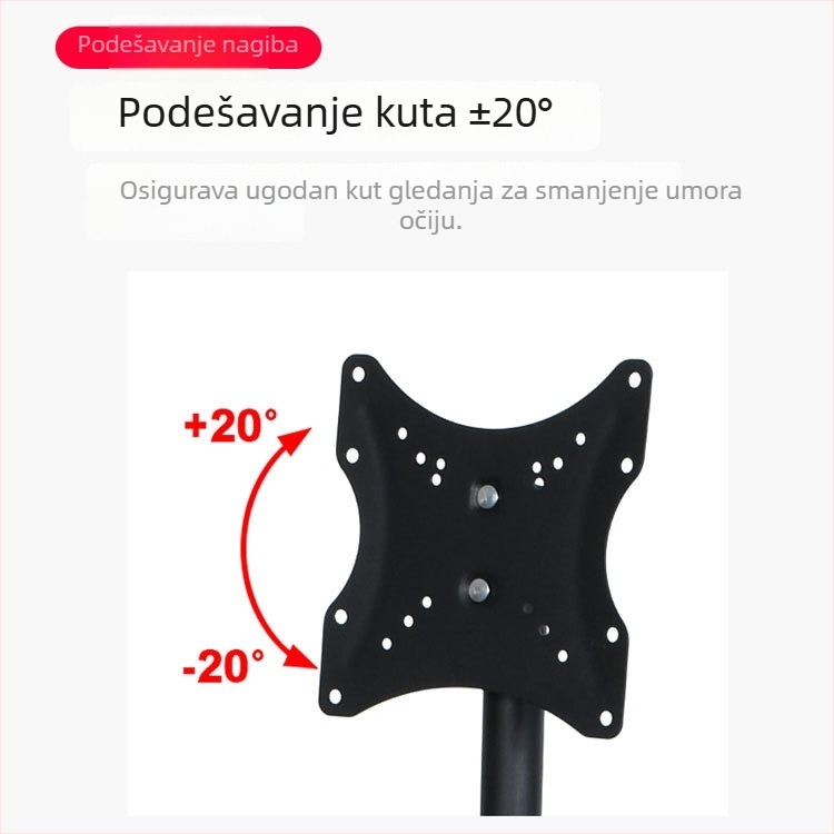 Podna mobilna nosač-stalak za LCD monitor/TV, model 0037B1, metalni nosač, mehaničko upravljanje, nema mogućnost zidnog montiranja