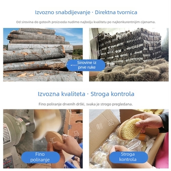 Četka za cipele s dlakama konja, drška od bukovog drveta klase A, njega kože i dezinficiranje