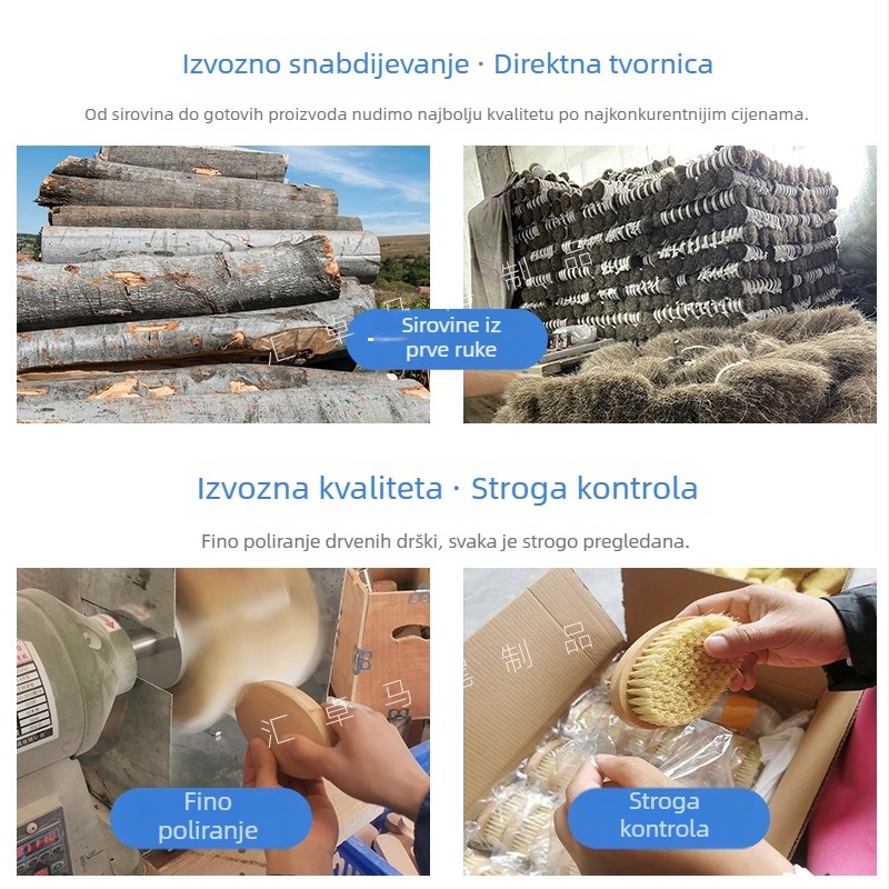 Četka za cipele s dlakama konja, drška od bukovog drveta klase A, njega kože i dezinficiranje
