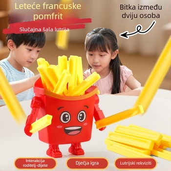 Plastična puzzle igra sa simuliranim pomfrijima, obiteljska interaktivna društvena igra za dva igrača, za djecu 4–6 godina