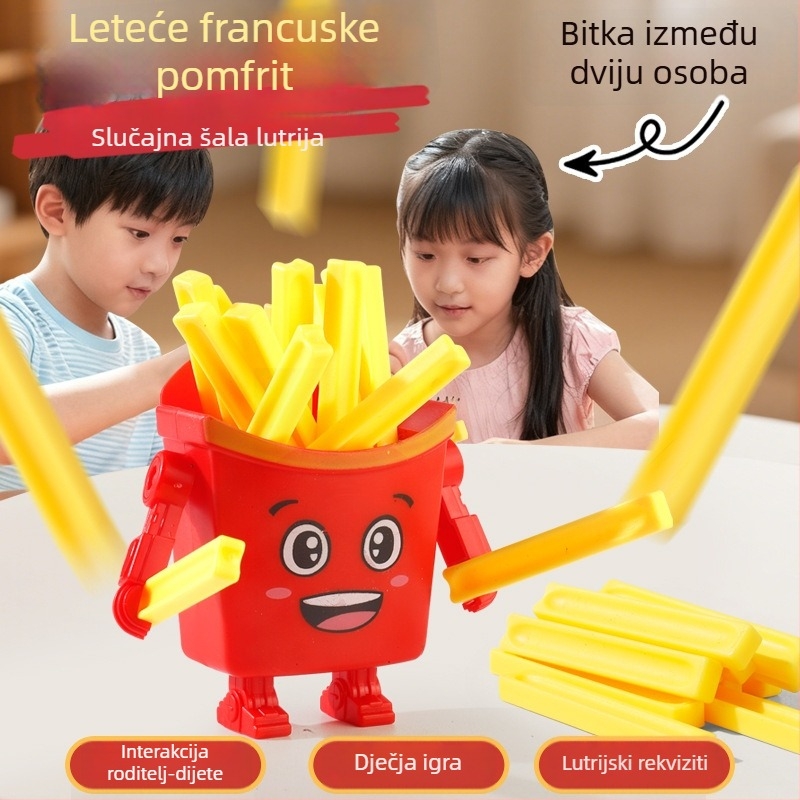Plastična puzzle igra sa simuliranim pomfrijima, obiteljska interaktivna društvena igra za dva igrača, za djecu 4–6 godina