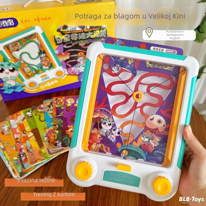 Družena igra za ranu edukaciju: avantura s kartama u labirintu za poboljšanje koordinacije ruka-oko i kognitivnog razvoja, za djecu 4-6 godina.