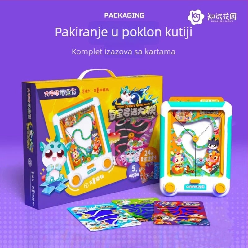 Družena igra za ranu edukaciju: avantura s kartama u labirintu za poboljšanje koordinacije ruka-oko i kognitivnog razvoja, za djecu 4-6 godina.