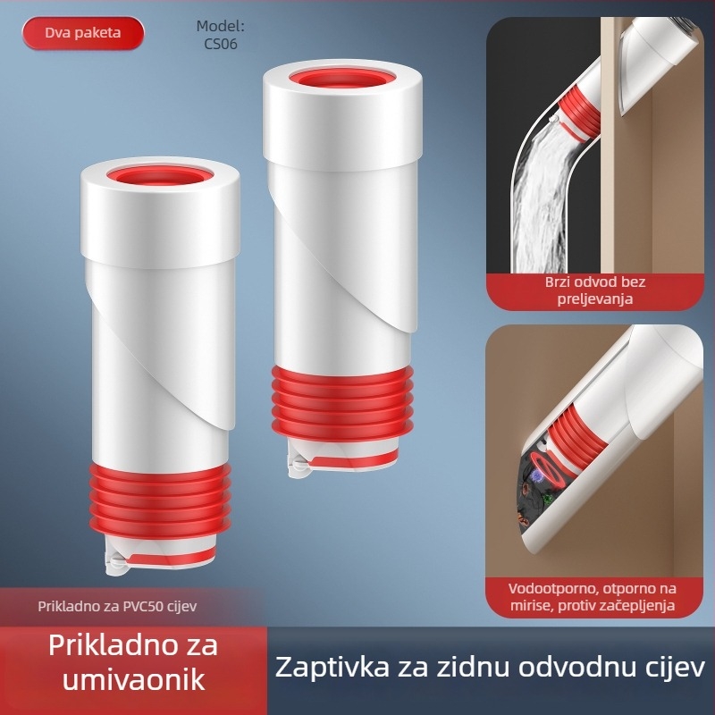 Plastični brtveni čep za zidni odvod, protiv mirisa, model YB040