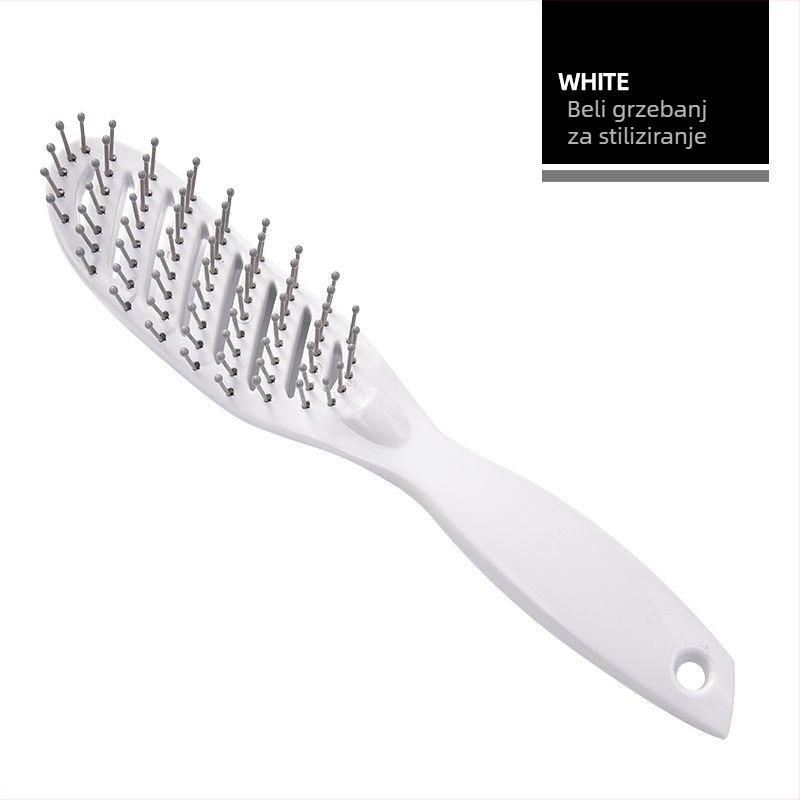 Četka za kosu za stiliziranje sa širokim zubima, zakrivljeni zubi, masaža vlasišta, minimalistički dizajn
