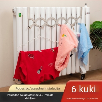 Kuka za radijator – izvučna od nehrđajućeg čelika, teleskopski stalak za vješanje odjeće, moderni minimalistički dizajn