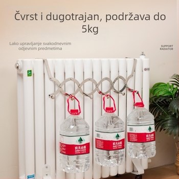Kuka za radijator – izvučna od nehrđajućeg čelika, teleskopski stalak za vješanje odjeće, moderni minimalistički dizajn