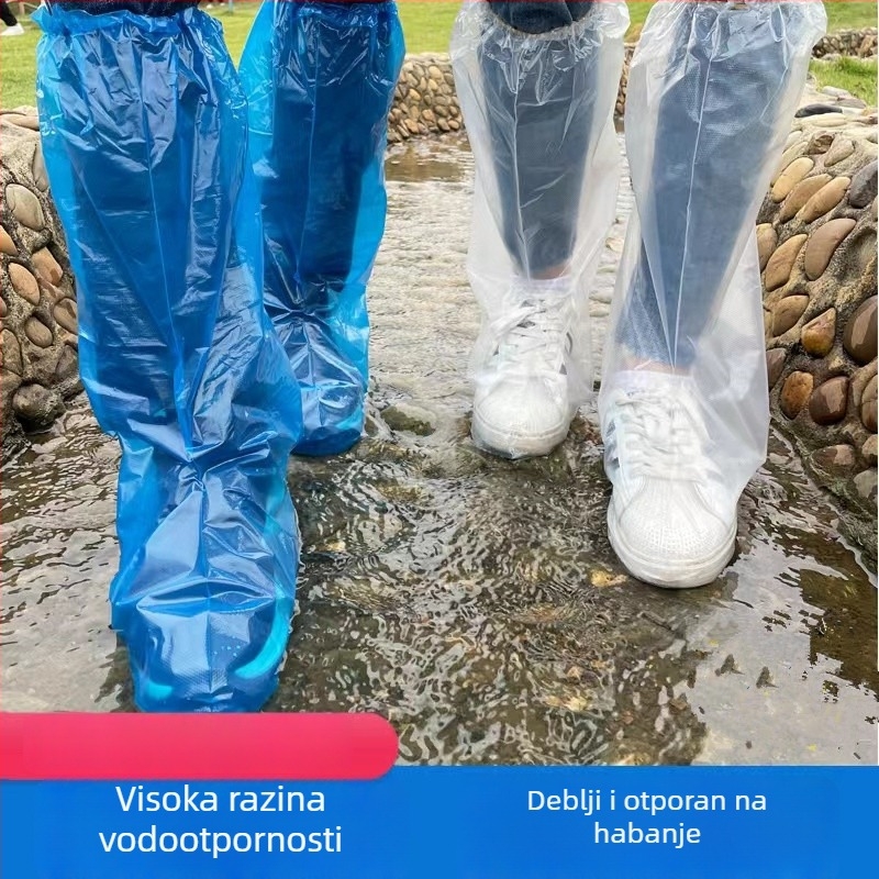 Jednokratne vodootporne navlake za cipele za kišu, s visokim dizajnom cijevi, za djecu i učenike, od plastike