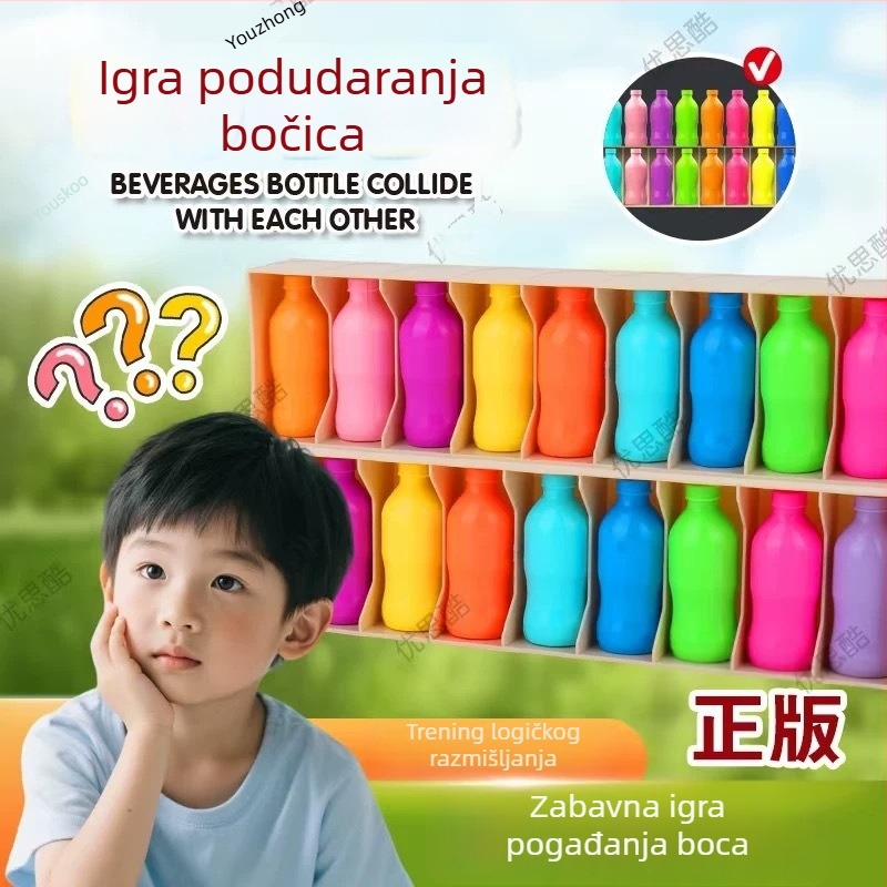 Dječja društvena igra — Pogađaj bocu i udari je, memorija i kognitivni razvoj, plastična igračka, uzrast 7–14 godina, obiteljska interaktivna zabava