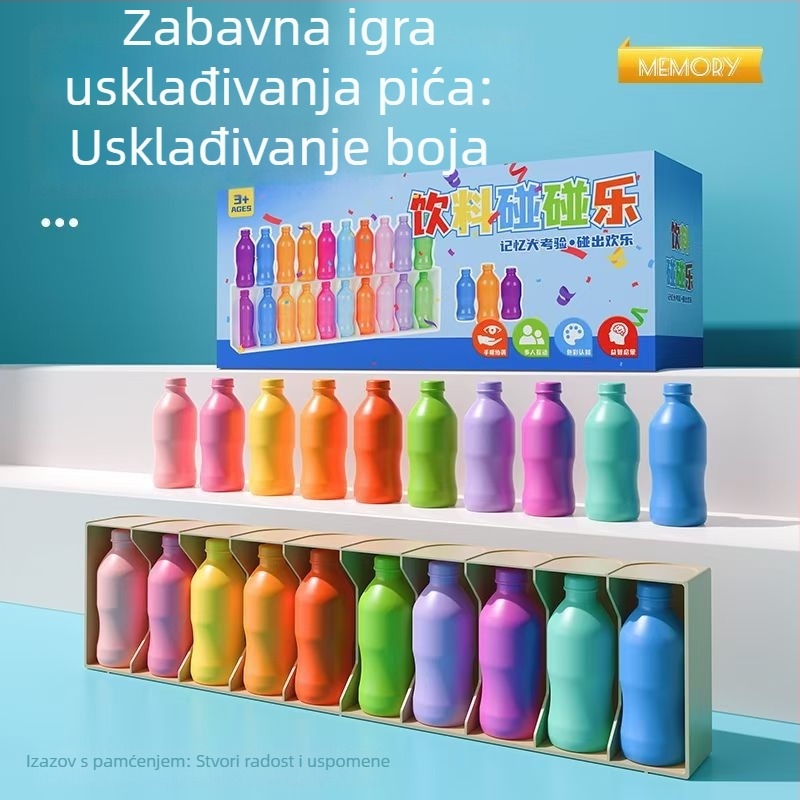 Dječja društvena igra — Pogađaj bocu i udari je, memorija i kognitivni razvoj, plastična igračka, uzrast 7–14 godina, obiteljska interaktivna zabava