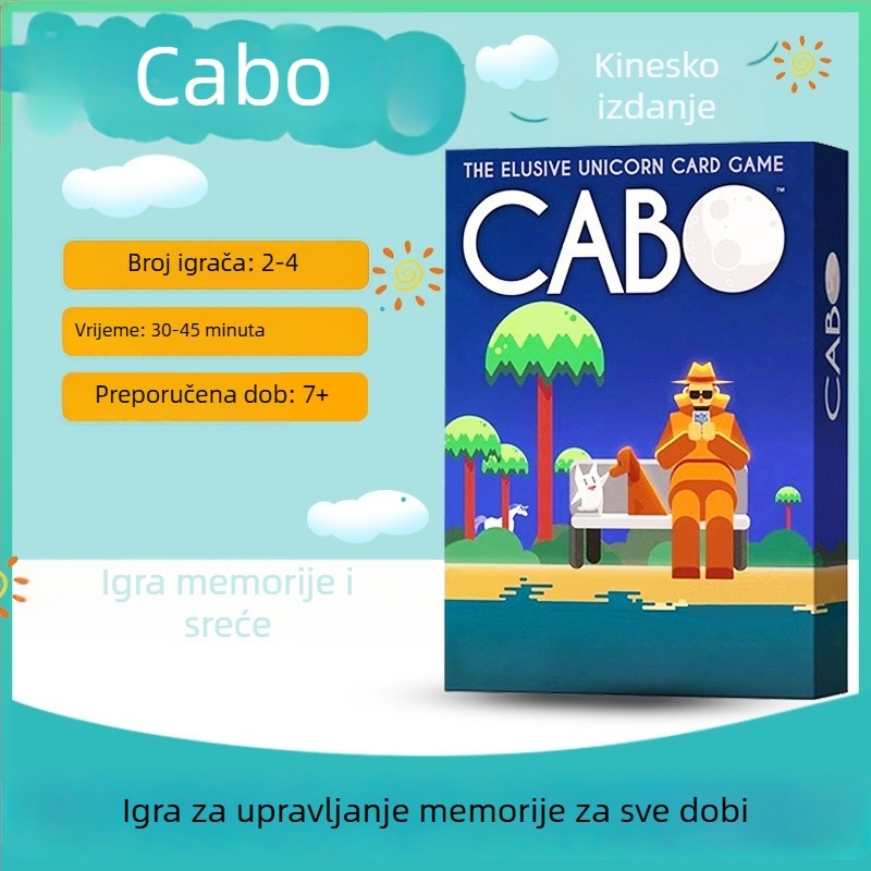 Cabo društvena igra s kartama – Papir, Igra pamćenja, Emocionalni razvoj, Za dob 15–60, 2–4 igrača