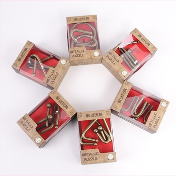 Metalni puzzle s devet prstena — željezna konstrukcija, DIY-friendly, OEM logotip, pakiranje u boji, za uzrast 7–14 godina