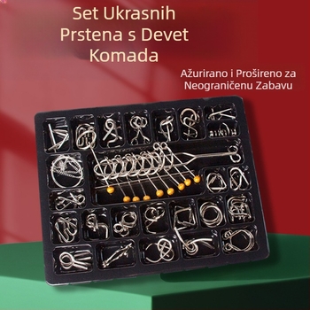 Luban zagonetni prstenovi — od željeza, trenira strpljenje, slobodne kombinacije 20/25/30/45, prilagodljivi crteži