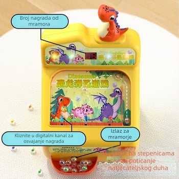 Dino pinball igračka za djecu 3–6 godina, sa svjetlima i glazbom, edukativna interaktivna igra koja razvija koordinaciju ruka-oko, ABS materijal.
