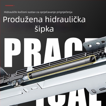 Skrivene teške šine za ladice dubokih ormara – tih rad, gornja i donja montaža (Materijal: hladno valjani čelik; Površinska obrada: galvanizirana; Model: Heaven and Earth rail; Marka: Zuo gang; Stil: moderni minimalizam)