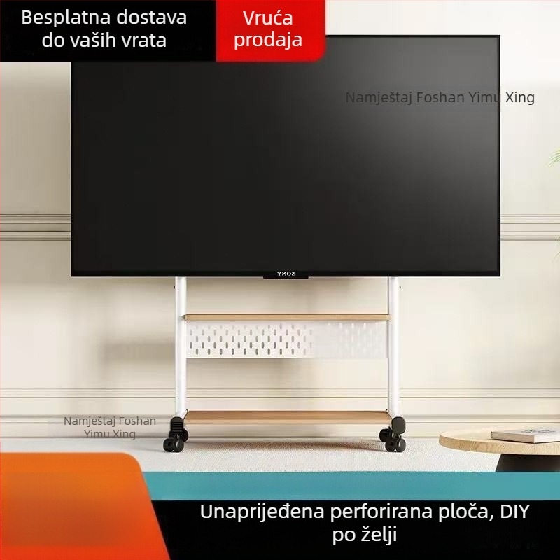 Pokretni podni stalak za televizor s kotačićima, za dnevni boravak i male stanove – višefunkcionalni TV ormarić