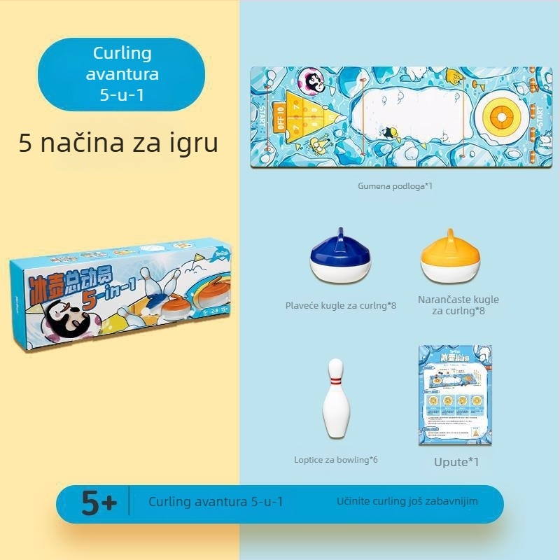 Yaofish Curling unutarnja društvena igra s kartama — papirnata društvena igra za djecu 7–14 godina, razvoj mozga i ruke, šarena kutija