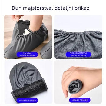 Baole cat navlake za cipele od baršunastog materijala, perive i ponovno upotrebljive, otporne, za unutarnju uporabu, s protukliznom mrežom, pogodne za odrasle i djecu