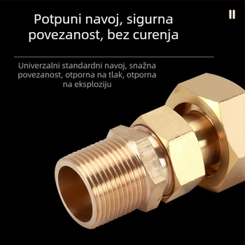 Mosazni izvučni spoj za vodomjer s unutarnjim i vanjskim navojem, za pumpu za automatsko prizivanje