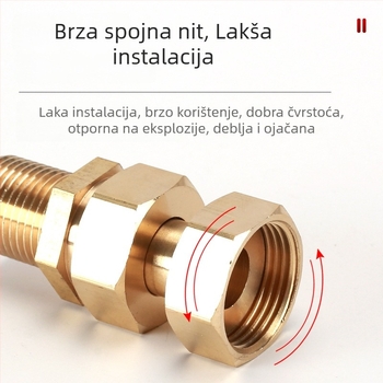 Mosazni izvučni spoj za vodomjer s unutarnjim i vanjskim navojem, za pumpu za automatsko prizivanje