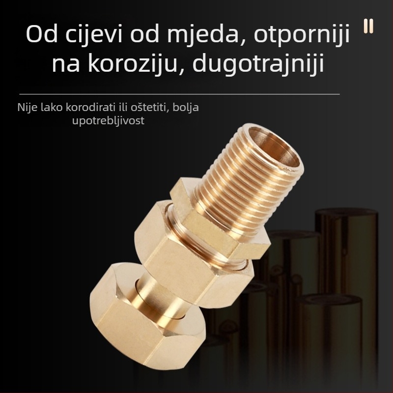 Mosazni izvučni spoj za vodomjer s unutarnjim i vanjskim navojem, za pumpu za automatsko prizivanje