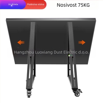 Niski TV-stalak s trokutastom bazom, pomični kolica, nagib 45°, nosivost 11-15 kg