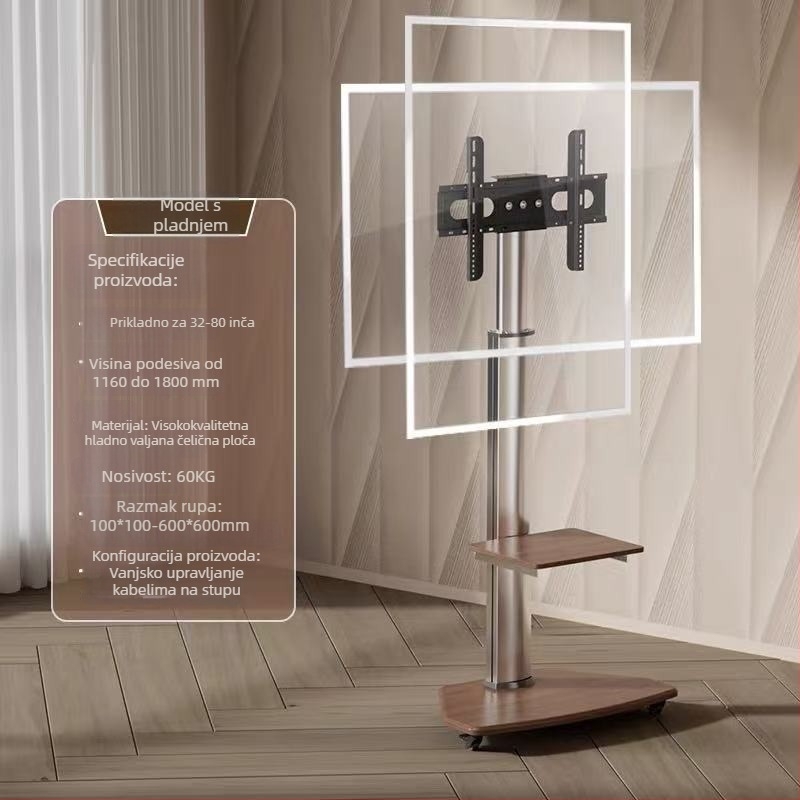 Stalak za televizor za ploski ekran s monitorom, univerzalna kompatibilnost