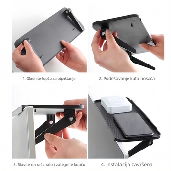 Stalak za TV set-top kutiju i ruter – moderan minimalistički stil, ugradnja bez bušenja, PP materijal, 1 sloj, pogodno za stolni prostor, spavaću sobu ili skladište
