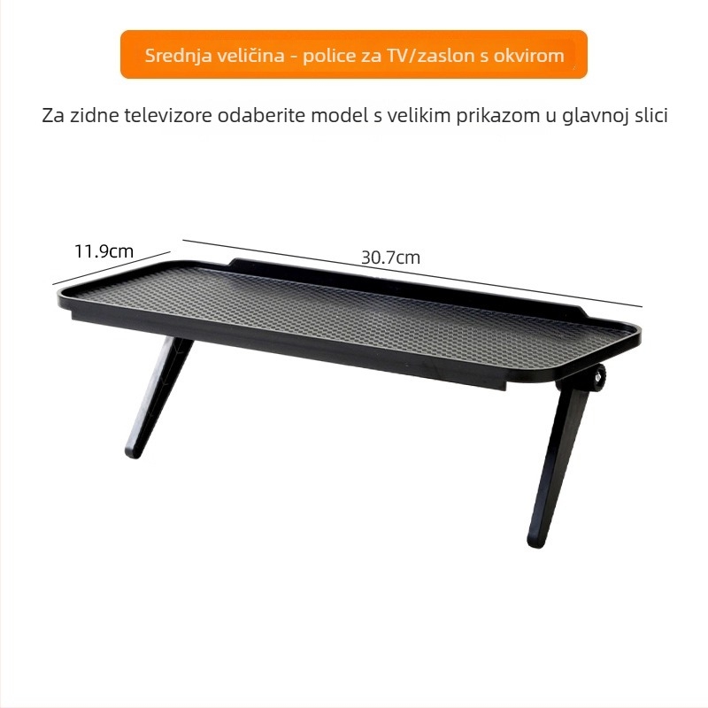 Stalak za TV set-top kutiju i ruter – moderan minimalistički stil, ugradnja bez bušenja, PP materijal, 1 sloj, pogodno za stolni prostor, spavaću sobu ili skladište