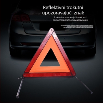 Automobilski znak upozorenja na trokut, vertikalni reflektirajući trokut, Marka: Xin Rui, Materijal: plast + reflektirajući materijal, Opseg uporabe: auto, Nacionalni standard