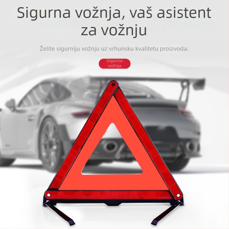 Automobilski znak upozorenja na trokut, vertikalni reflektirajući trokut, Marka: Xin Rui, Materijal: plast + reflektirajući materijal, Opseg uporabe: auto, Nacionalni standard