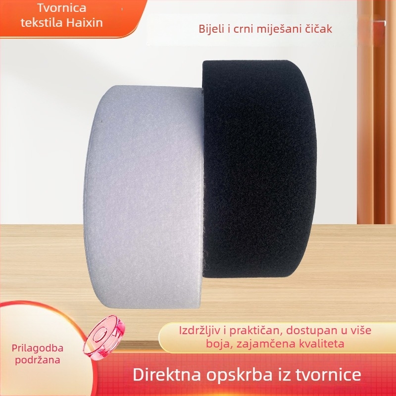 10 cm bijelo-crna miješana traka s kukom i petljom za odjeću, šivanje, torbe i obuću