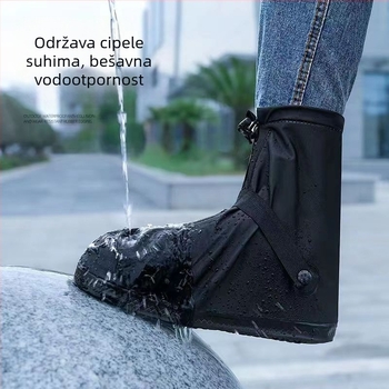 PVC vodootporne navlake za cipele, protuklizne, za muškarce i žene, za vožnju biciklom i vanjsku upotrebu, ojačane, srednje visoke